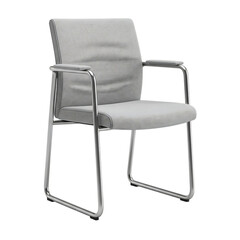 Modern gray fabric office chair with chrome legs on a white background modern chair