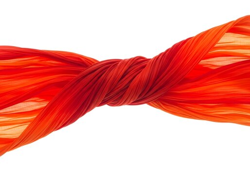 A dynamic, fiery orange and red taffeta ribbon for cancer fighters, blowing in a strong wind against a dramatic, stormy sky. Symbolizes relentless energy and hope in a cinematic style.