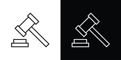 Law icons vector.Editable stroke.linear style sign