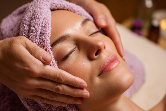 Relaxing facial treatment session in a serene spa environment during a peaceful afternoon