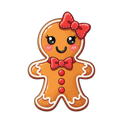 Cute gingerbread girl for christmas design