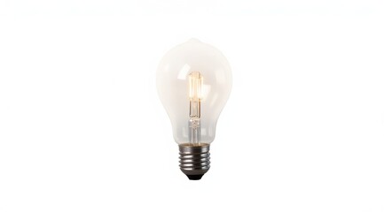 An incandescent electric lamp on a pure white background. The concept of light, energy and inspiration. Suitable for presentations and illustrations