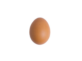 Single brown chicken egg standing vertically on a transparent background, representing protein, breakfast, food ingredient, and farm fresh produce concepts.
