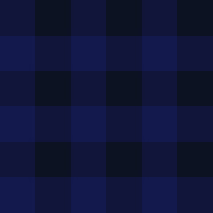 Seamless geometric square plaid repeat pattern in various shades of dark blue
