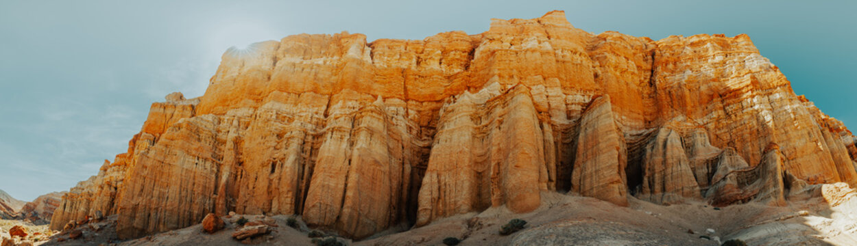 Red rock sediment desert panorama