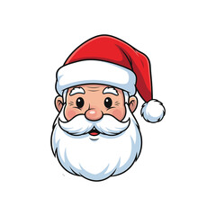 Cartoon santa claus face with beard