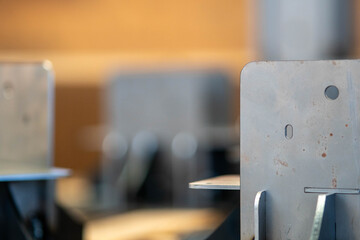 Welded metal structures and supports for a wooden house