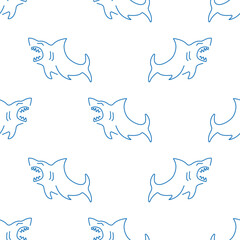 shark seamless pattern isolated on transparent background.