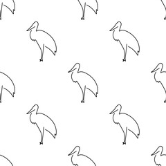 Obraz premium stork seamless pattern isolated on transparent background.