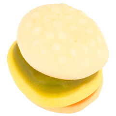 Jelly burger on white background