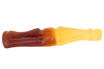 Cola Soda Bottle Jelly Candies on White Background