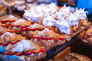 Berry topped croissants