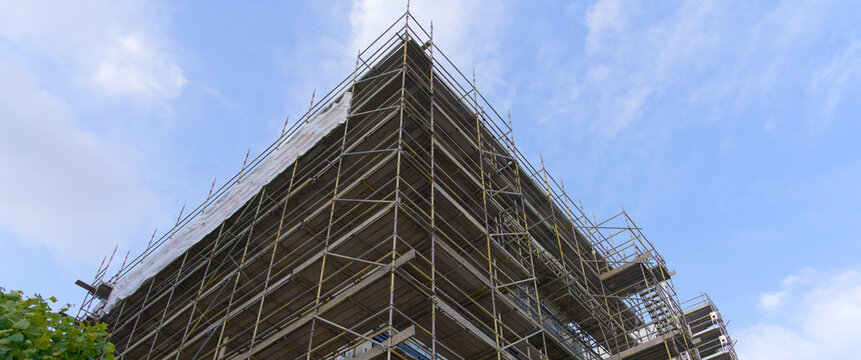 High rise residential building of flats with cladding being replaced with fire resistant materials