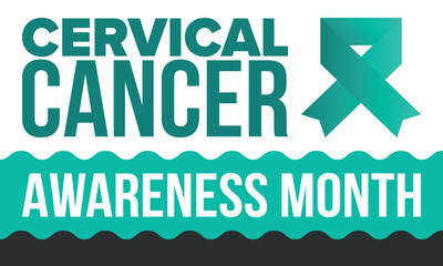 Cervical Cancer Awareness Month. Celebrate annual in January. Woman healthcare. Girl solidarity. Cancer prevention. Female disease. Medical healthcare concept. Poster, banner and background. Vector
