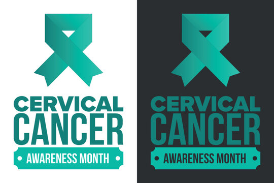 Cervical Cancer Awareness Month. Celebrate annual in January. Woman healthcare. Girl solidarity. Cancer prevention. Female disease. Medical healthcare concept. Poster, banner and background. Vector - Powered by Adobe