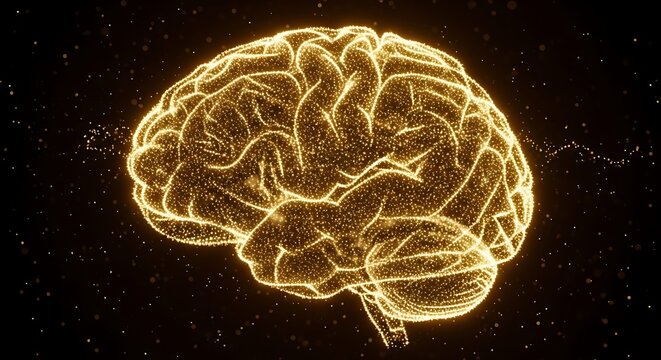 Digital Golden Brain: Artificial Intelligence, Memory, Neuroscience, and Innovation Concept