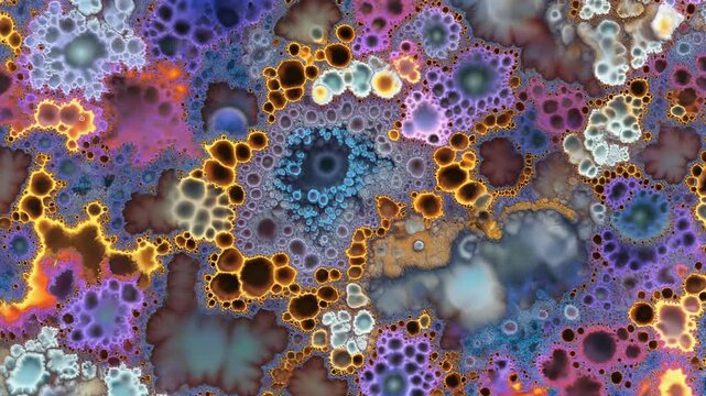 3D Illustrartion  Abstract Colorful Microscopic Cellular Patterns.