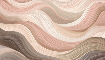 elegant wave pattern featuring smooth overlapping curves in neutral pastel shades full frame seamless background