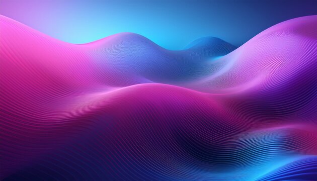 blue gradient background pink purple waves 3d rendering abstract lines soft lighting futuristic