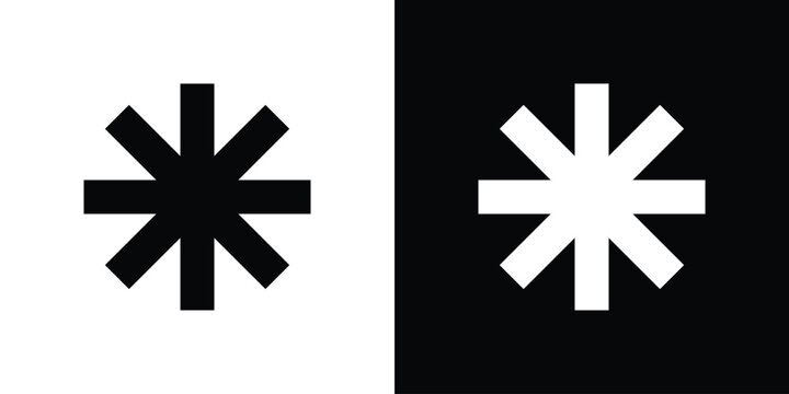 Asterisk icons. Simple solid style. Glyph vector illustration isolated