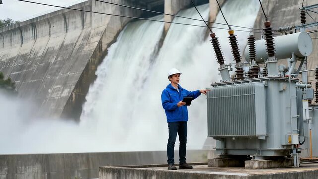 Worker checks insulation and voltage readings with specialized tools