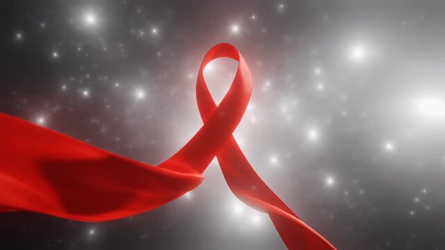 World Aids Day A Symbolic Red Ribbon for HIV Awareness and Support, Illuminating Hope on a Global Scale
