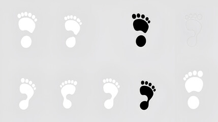 Foot print icon set. Human footstep vector sign.