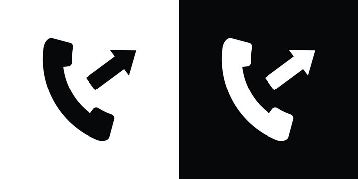 Call outgoing icons. Simple solid style. Glyph vector illustration isolated