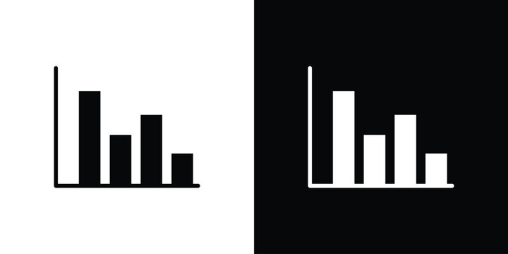 Chart histogram icons. Simple solid style. Glyph vector illustration isolated