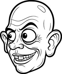 Fototapeta premium Cartoon character with exaggerated features and mischievous expression 