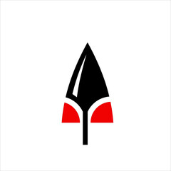 Spear logo design with umbrella concept.