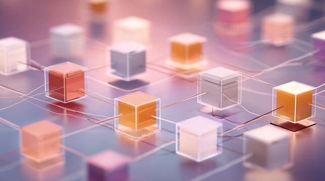 Enterprise Resource Planning (ERP) Network Visualization - Interconnected Business Modules Digital Illustration