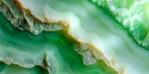 Obraz premium polished green onyx stone texture with translucent layers and organic marble-like pattern