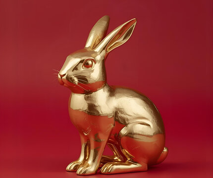 golden rabbit statue