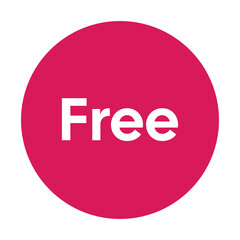 Free Badge – Bold White Text on Magenta Circle