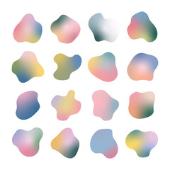 Colorful abstract shapes arranged in a grid pattern for modern design projects or backgrounds