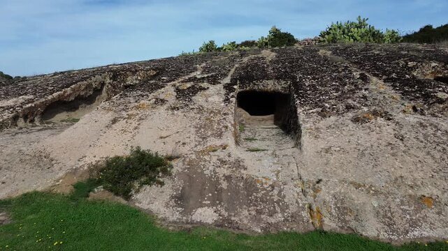 Domus de Janas Genna Salixi Ancient Rock-Cut Tomb in Sardinia