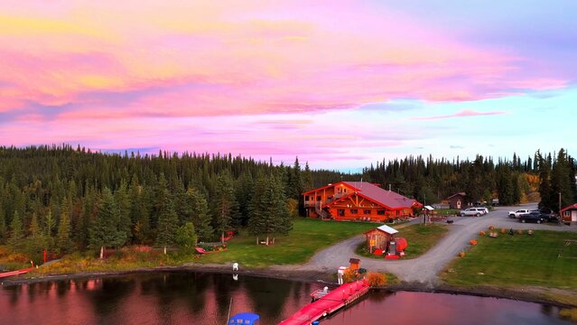 sunset over lake - Powered by Adobe