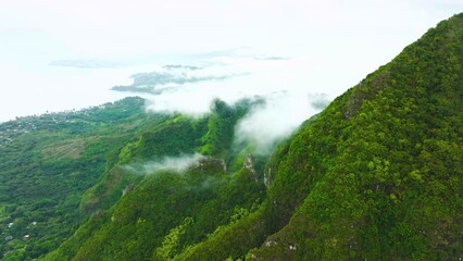 mountain landscape with blue sky and clouds