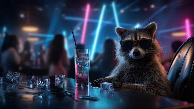 Relaxed evening ambiance featuring neon glow and stylish drinks