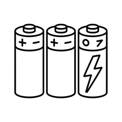 Battery Icons Line Art Illustration coloring page 