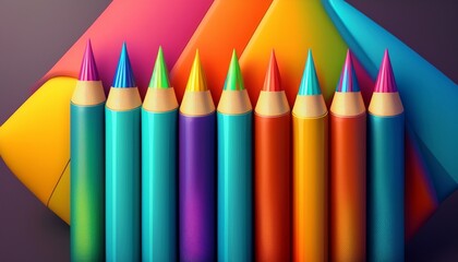 colorful 3d crayon with vibrant tip design
