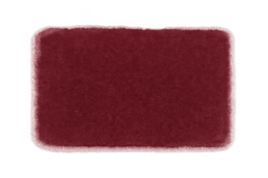 Red ripped paper label with fuzzy velvet texture and rounded torn edges, template on transparent background