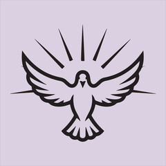 From Bible pigeon line art vector