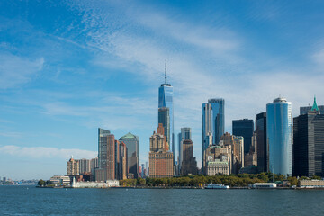 Wide view of Manhattan from water