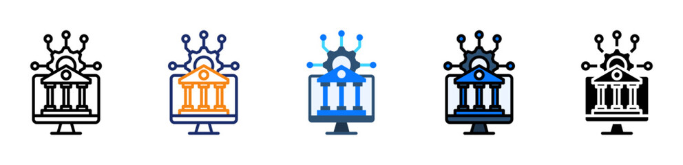 Digital Banking Icon Multiple Style Collection Set 