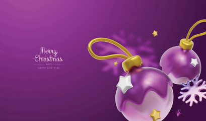 Festive greeting card design with elegant gold decorations and soft white elements for Christmas and New Year themes