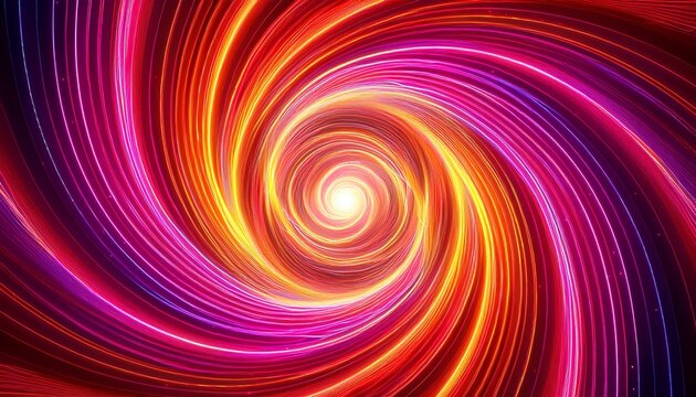 abstract glowing spiral lines with vibrant pink red orange luminous energy - Powered by Adobe