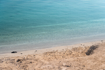 sands of the beach, blue sea water