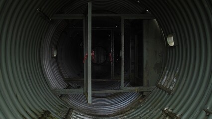 adventurous urban explorer investigates abandoned cold war military tunnel networks and secure chambers